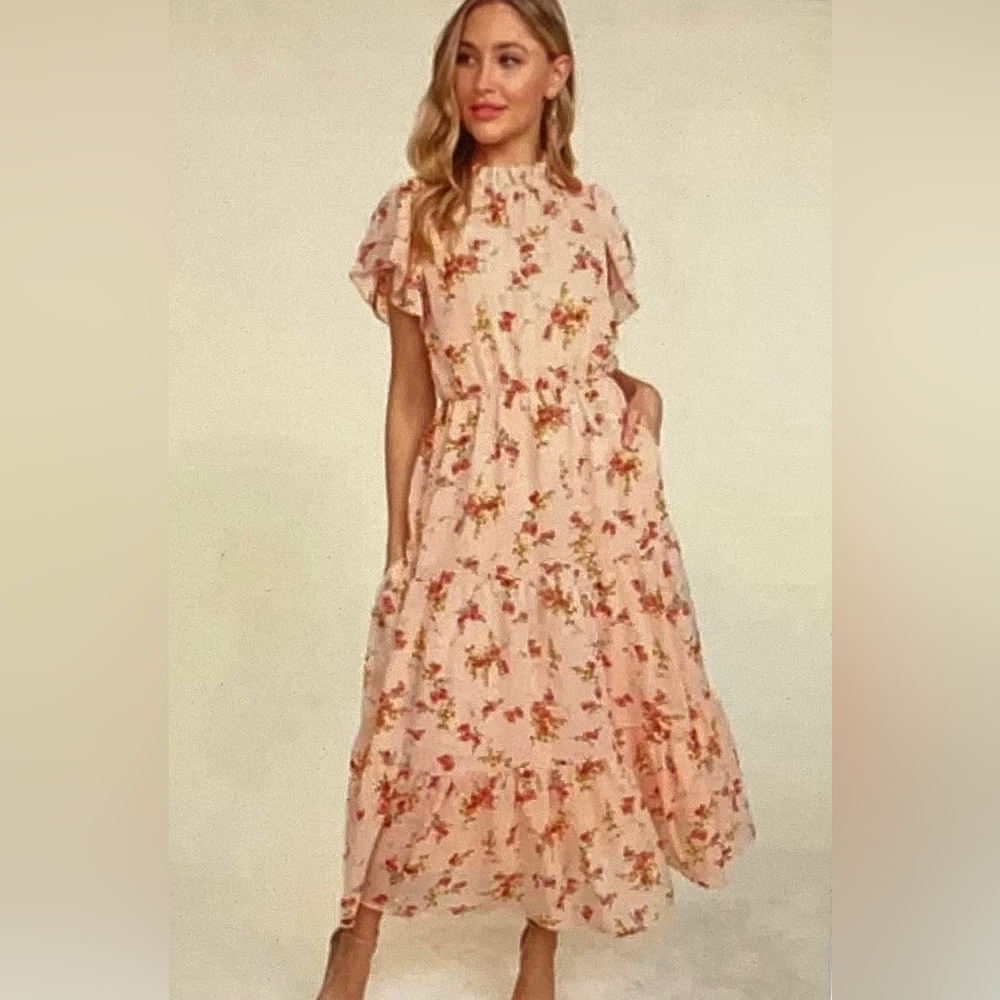 Haptics Floral Pink Dress - Picture 1 of 4